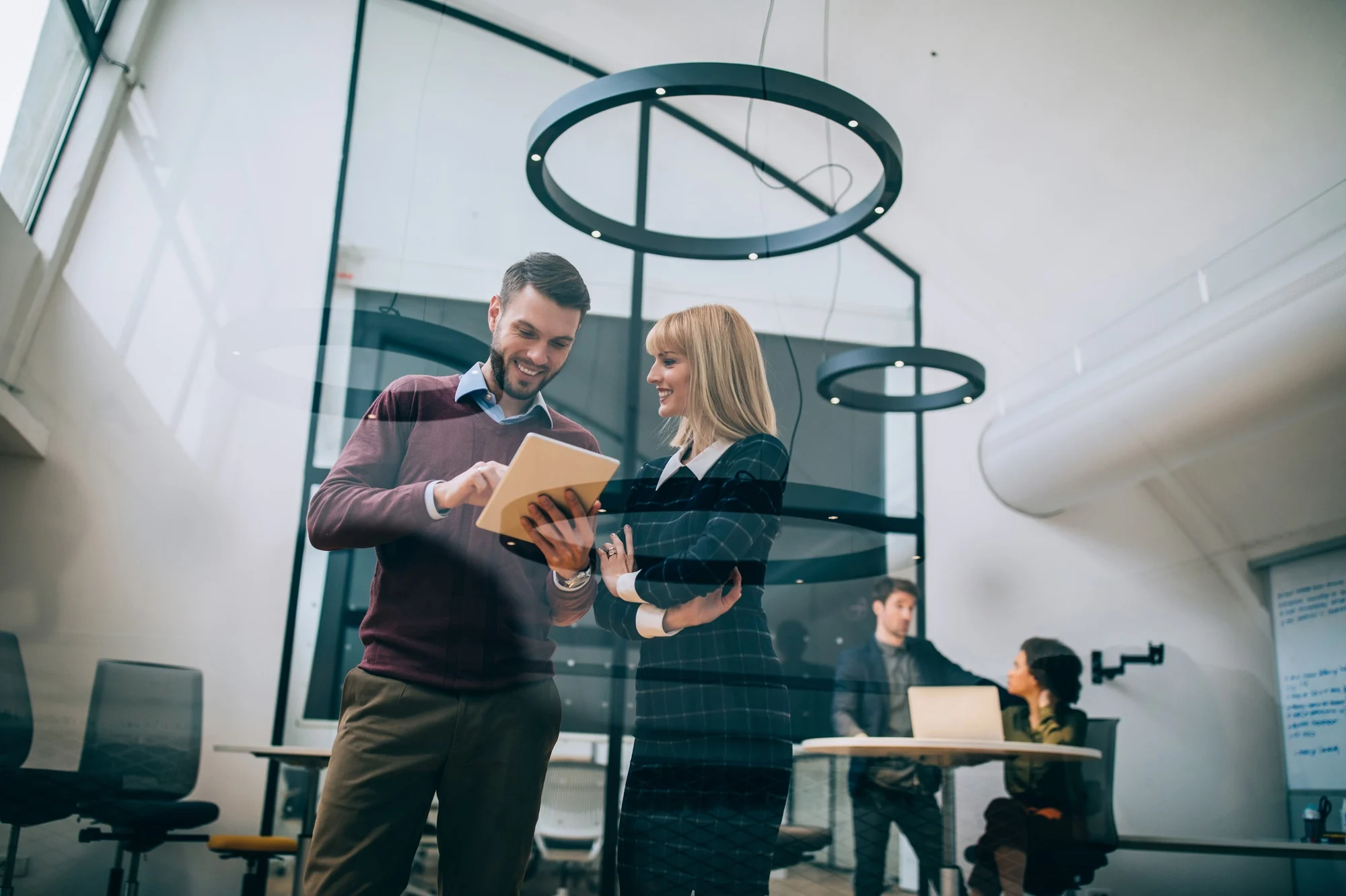 Consulting each other on a project Consulting each other on a project
